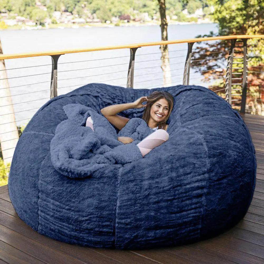 Giant Fluffy Fur Bean Bag - ADIAMANT FINDS