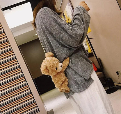 Cute Smile Bear  Soft Plush Shoulder Bag ADIAMANT FINDS