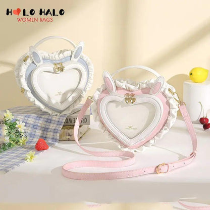 Kawaii Bunny Ears Heart Shape Bag - ADIAMANT FINDS