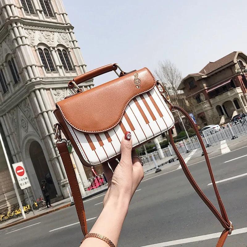 Cute Piano Pattern Shoulder Bag - ADIAMANT FINDS