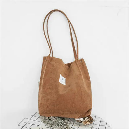 Women Corduroy Canvas Shoulder Bags VELVET VOGUE