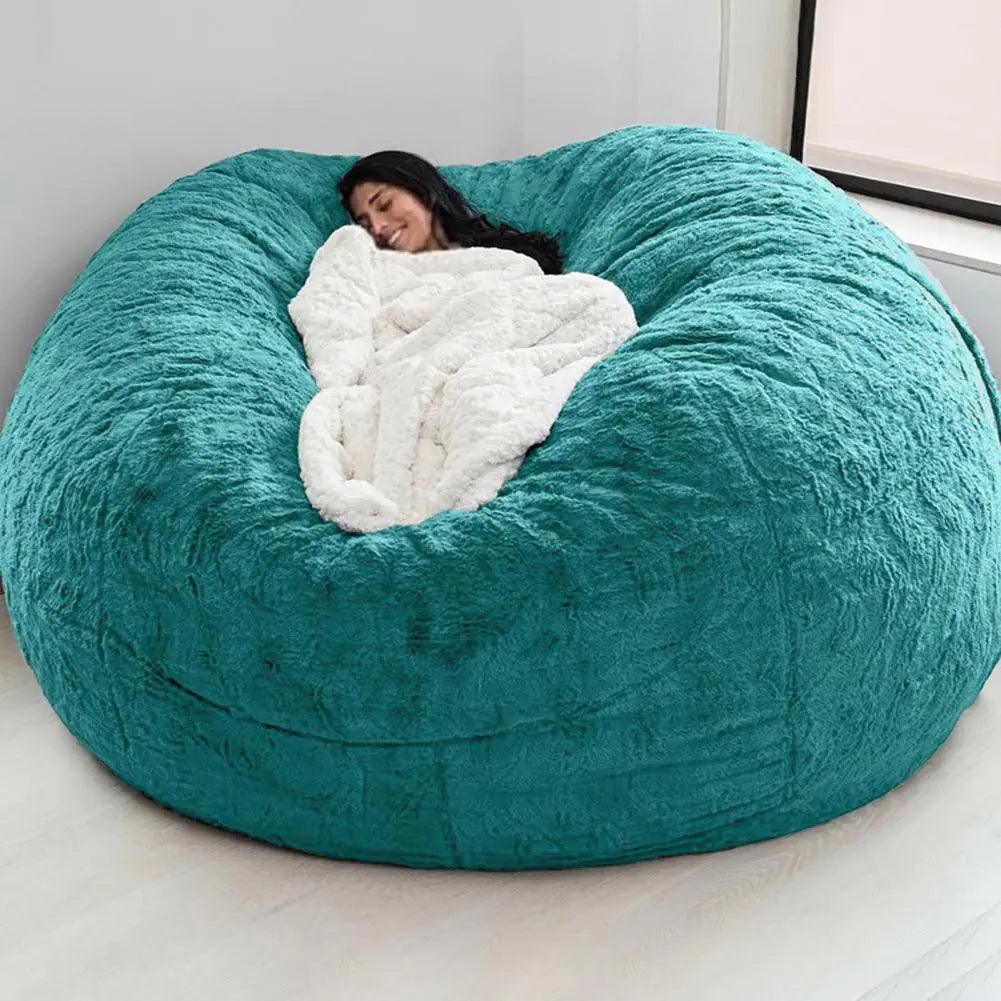 Giant Fluffy Fur Bean Bag - ADIAMANT FINDS