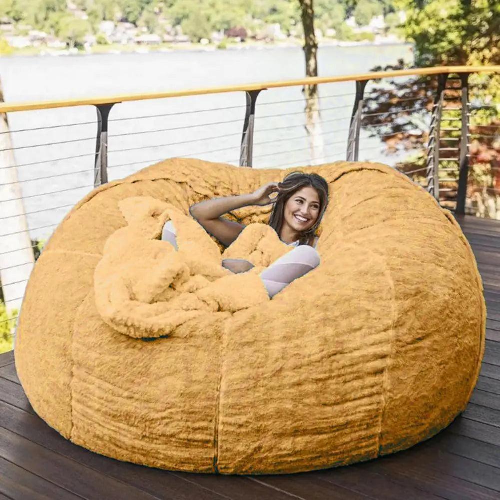 Giant Fluffy Fur Bean Bag - ADIAMANT FINDS