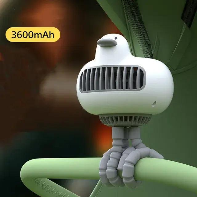 Portable Duck-Shaped Baby Stroller Fan: Adjustable, USB-Charged ADIAMANT FINDS