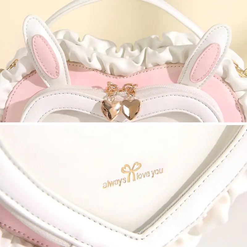 Kawaii Bunny Ears Heart Shape Bag - ADIAMANT FINDS