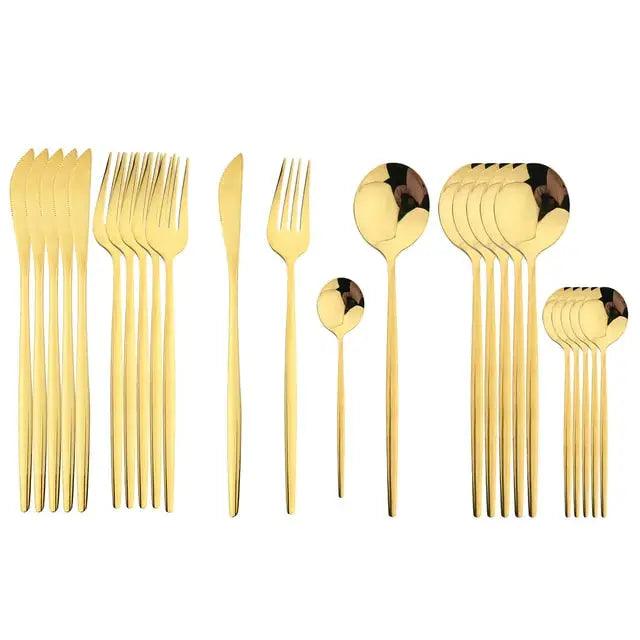 24Pcs Stainless Steel Cutlery Set  | ADIAMANT FINDS