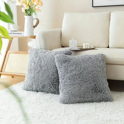 Luxurious Soft Faux Fur Throw Pillow Covers ADIAMANT FINDS