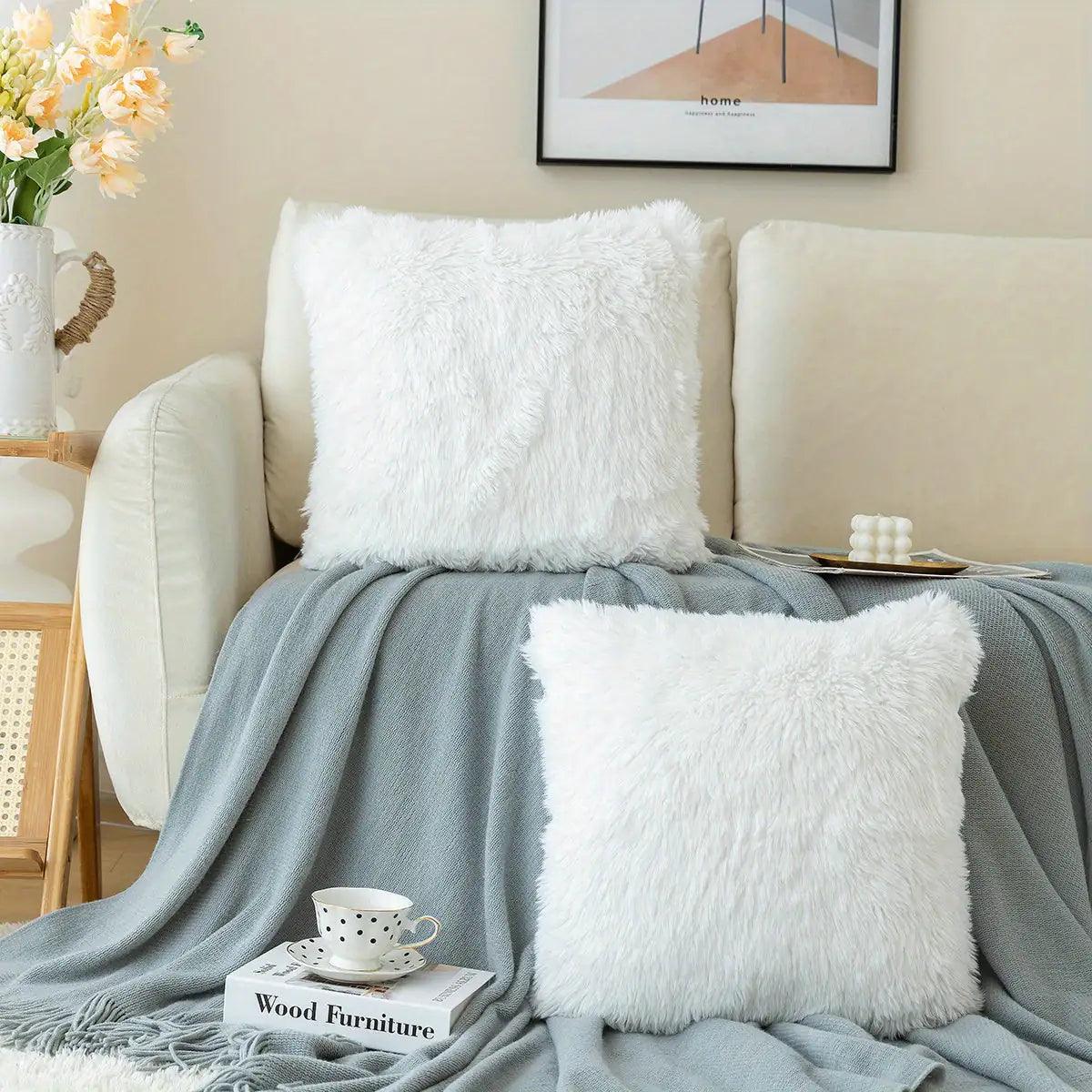 Luxurious Soft Faux Fur Throw Pillow Covers ADIAMANT FINDS