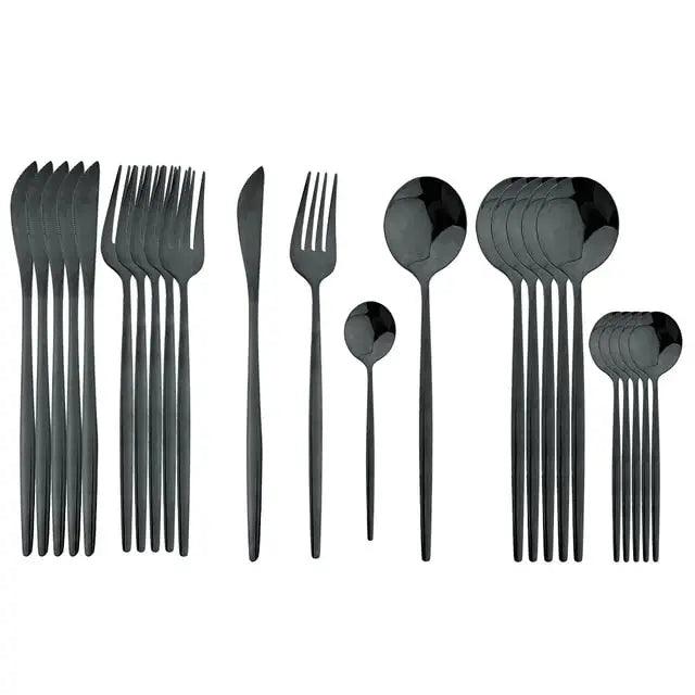 24Pcs Stainless Steel Cutlery Set  | ADIAMANT FINDS