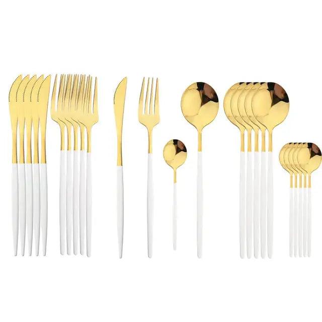 24Pcs Stainless Steel Cutlery Set  | ADIAMANT FINDS