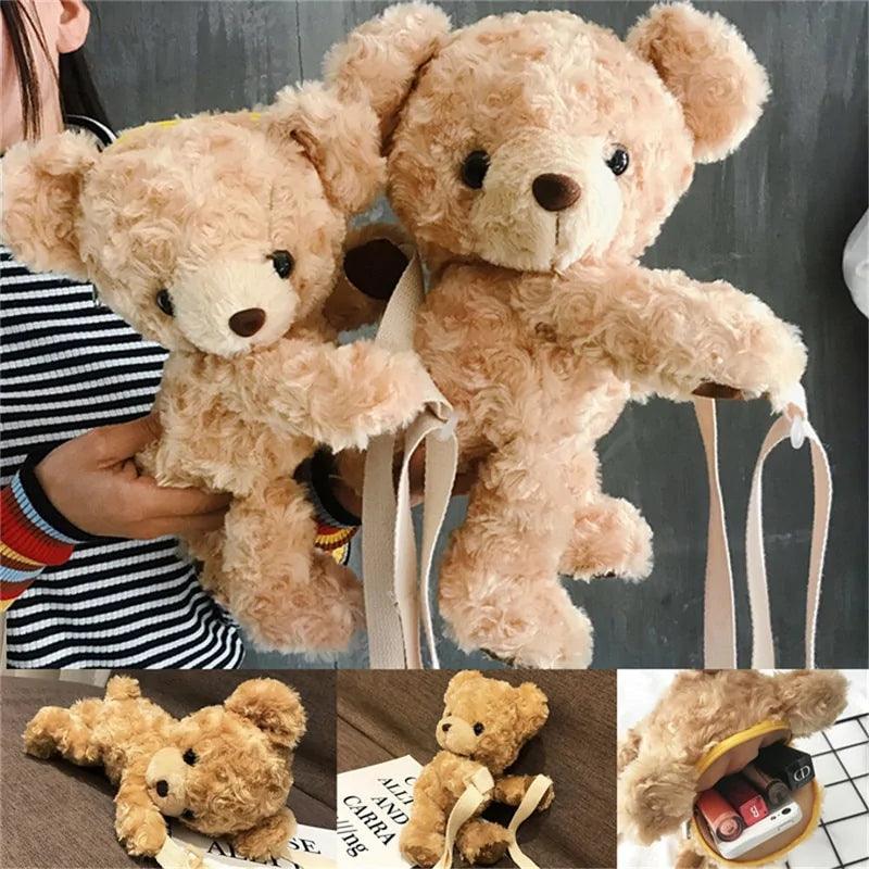 Cute Smile Bear  Soft Plush Shoulder Bag ADIAMANT FINDS