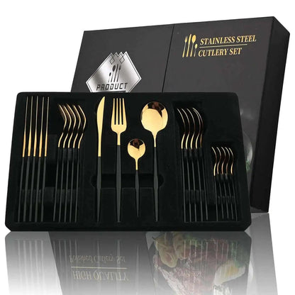 24Pcs Stainless Steel Cutlery Set