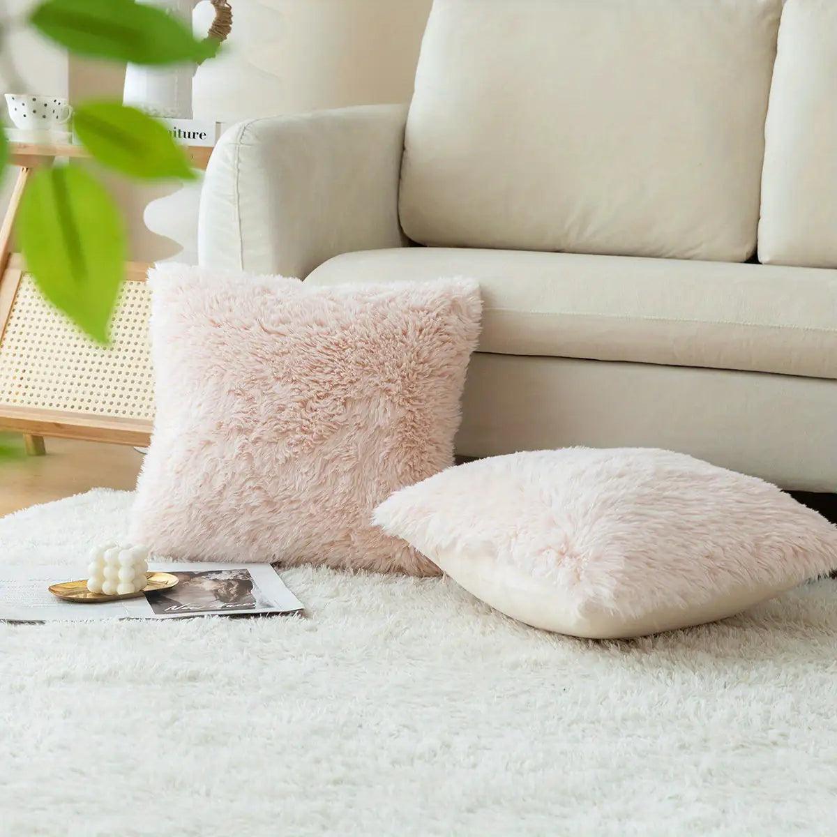 Luxurious Soft Faux Fur Throw Pillow Covers ADIAMANT FINDS