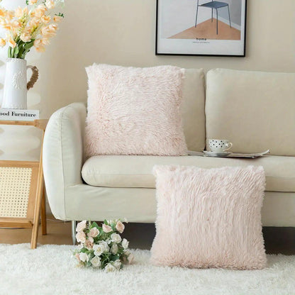 Luxurious Soft Faux Fur Throw Pillow Covers ADIAMANT FINDS