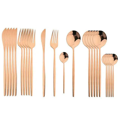 24Pcs Stainless Steel Cutlery Set  | ADIAMANT FINDS