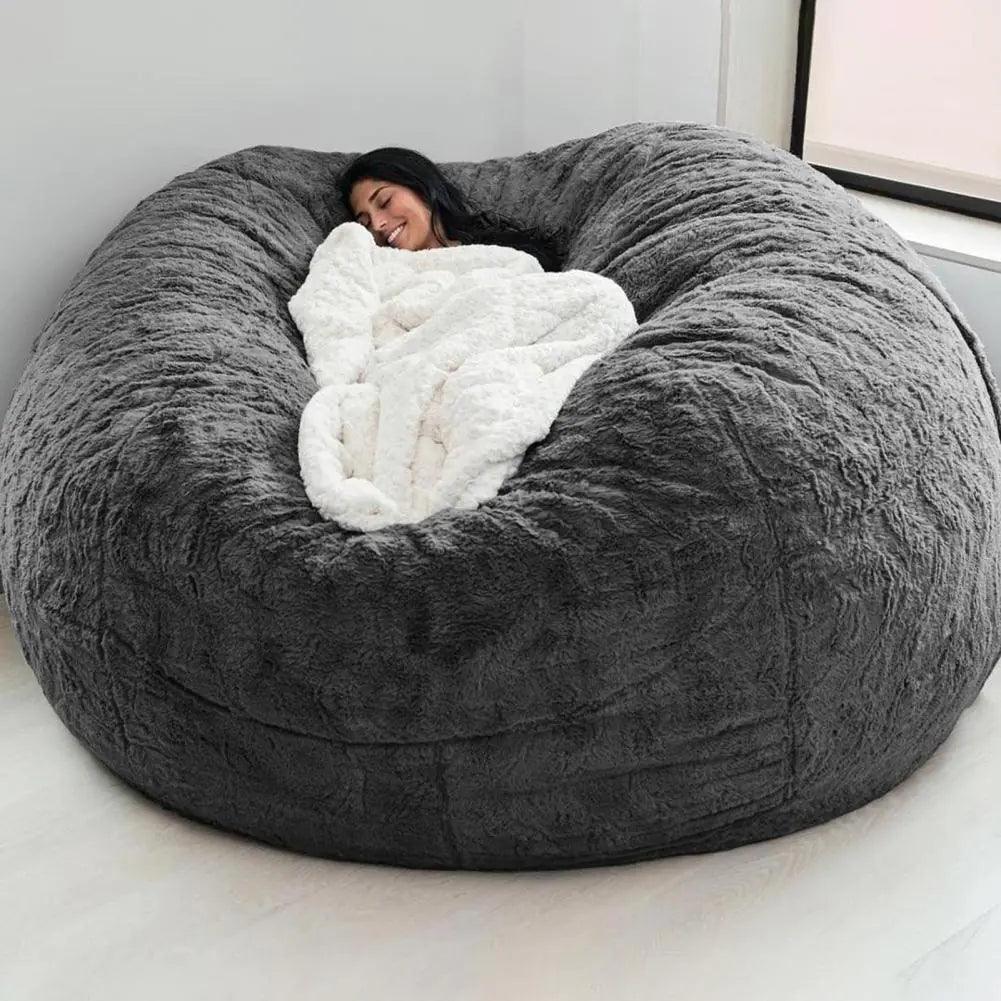 Giant Fluffy Fur Bean Bag - ADIAMANT FINDS