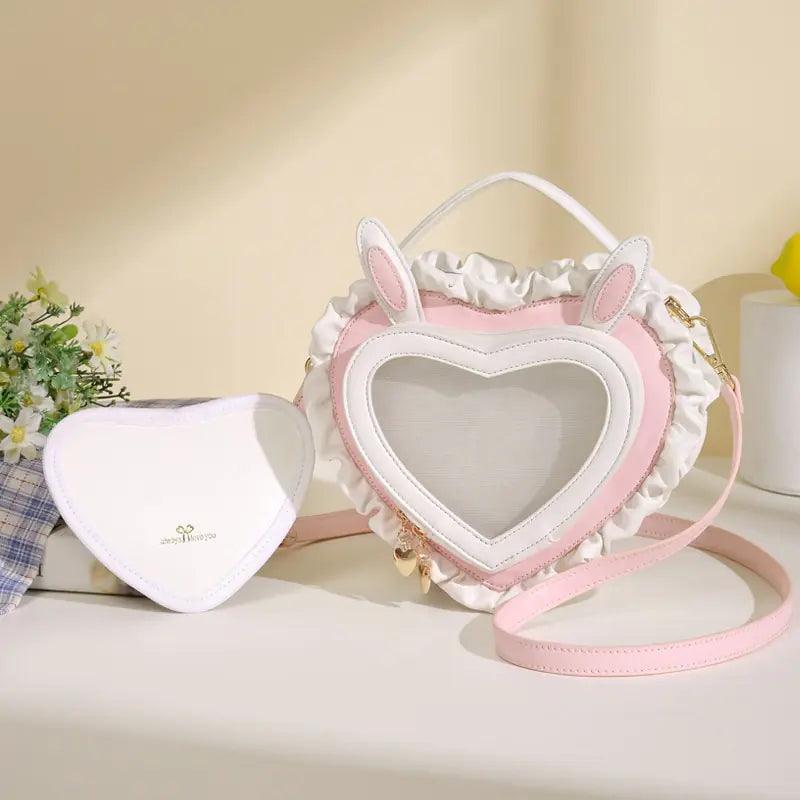 Kawaii Bunny Ears Heart Shape Bag - ADIAMANT FINDS