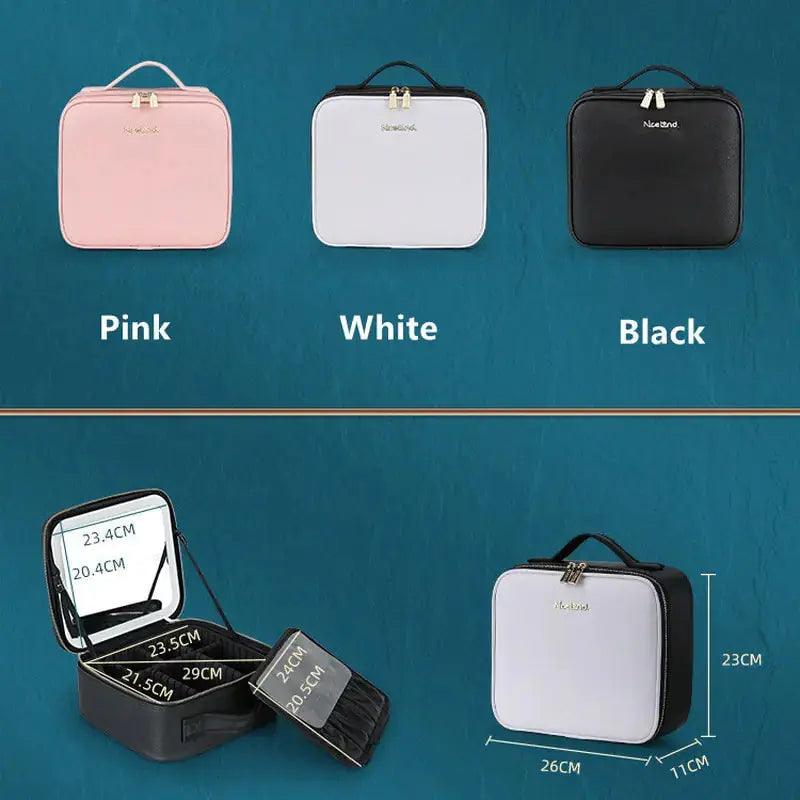 Smart LED Cosmetic Case with Mirror  | ADIAMANT FINDS