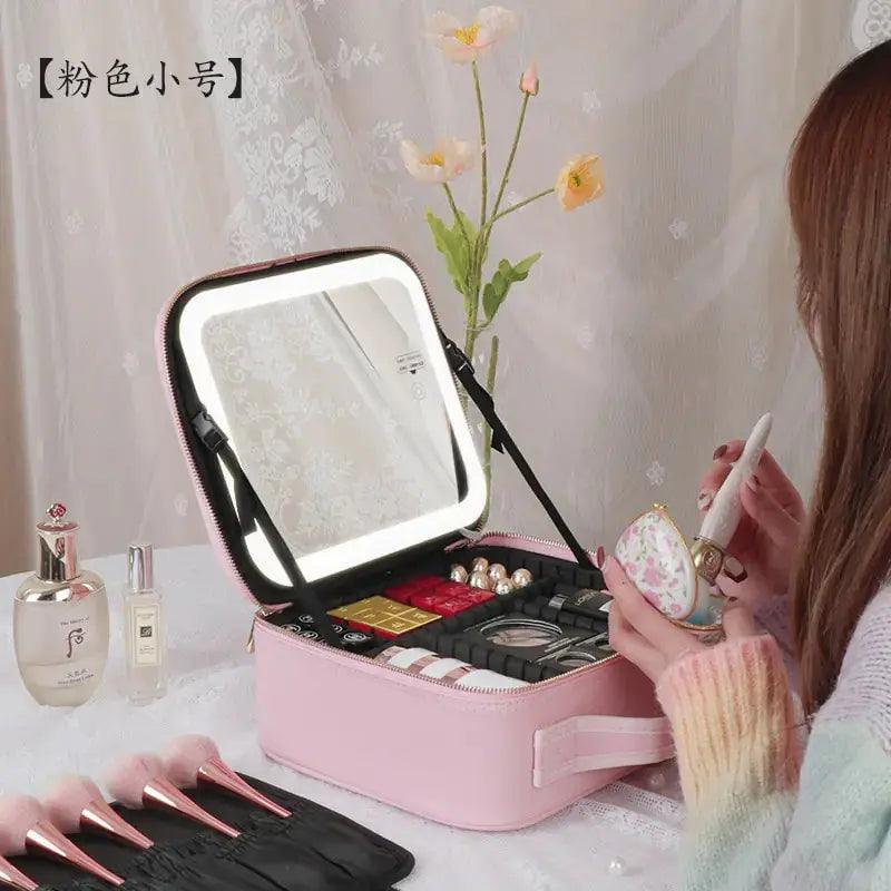 Smart LED Cosmetic Case with Mirror  | ADIAMANT FINDS