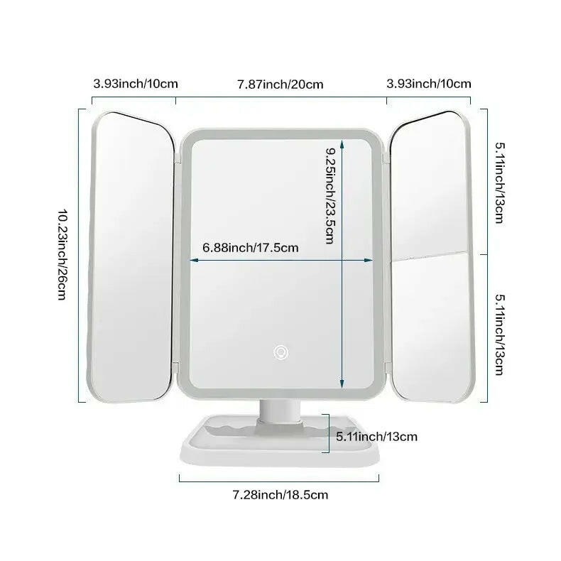 Smart Tri LED Makeup Mirror  | ADIAMANT FINDS