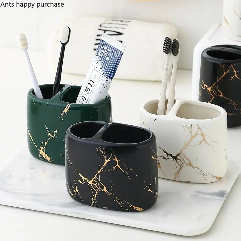 Ceramic toothbrush organizer and holder VELVET VOGUE