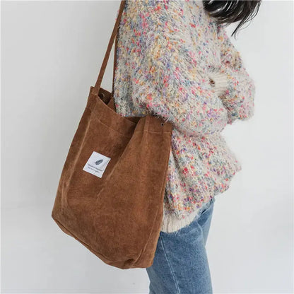 Women Corduroy Canvas Shoulder Bags VELVET VOGUE